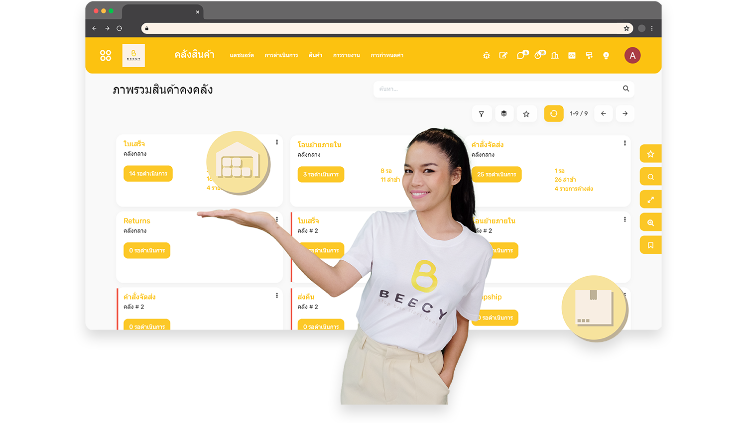 BEECY ERP ภาพรวมสินค้าคงคลัง BEECY ERP ระบบคลังสินค้า